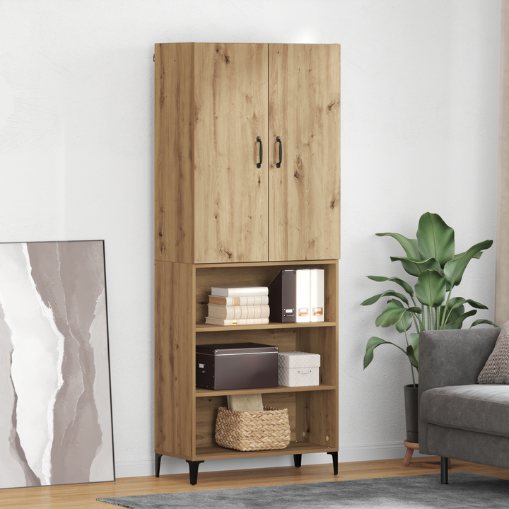 Highboard Artisan Egetræ 69,5 x 34 x 180 cm Konstrueret træ