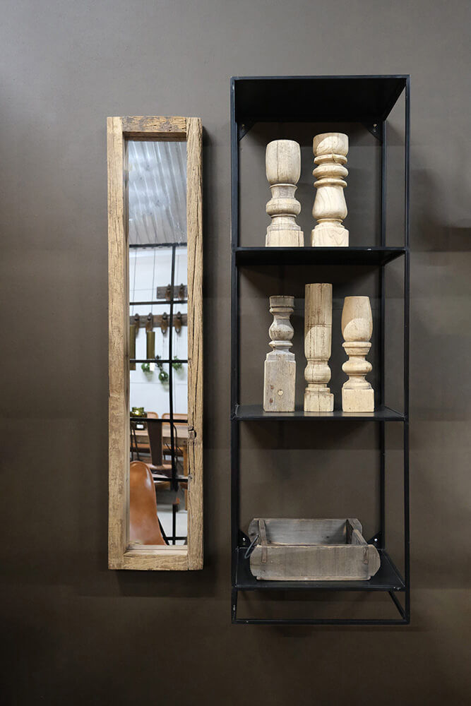 Trademark Living Washington vægreol med tre rum - sort