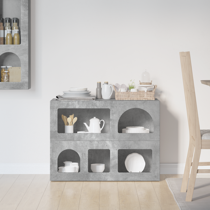 Sideboard ELST Beton Grå 80,5 x 35 x 59 cm Konstrueret træ
