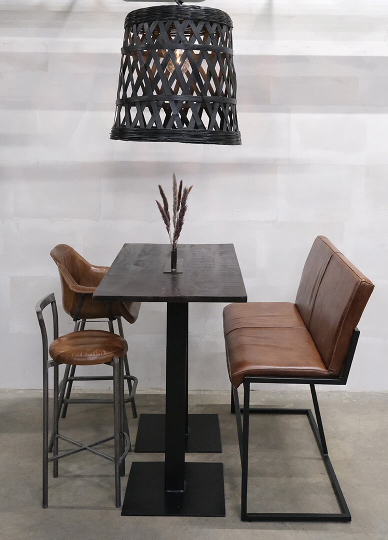 Trademark Living Icon læder barstol med armlæn