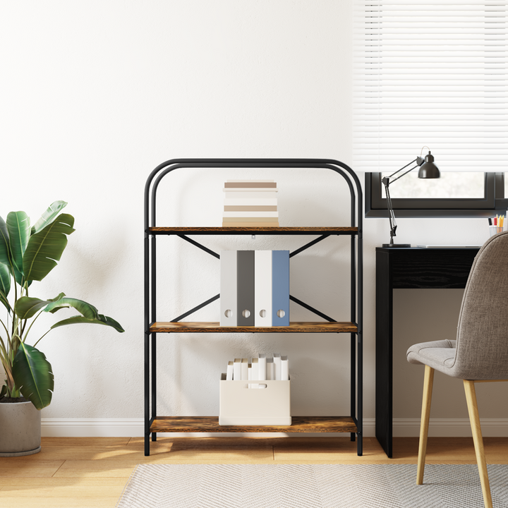 Bogreol Røget eg 80 x 30 x 109 cm Konstrueret træ