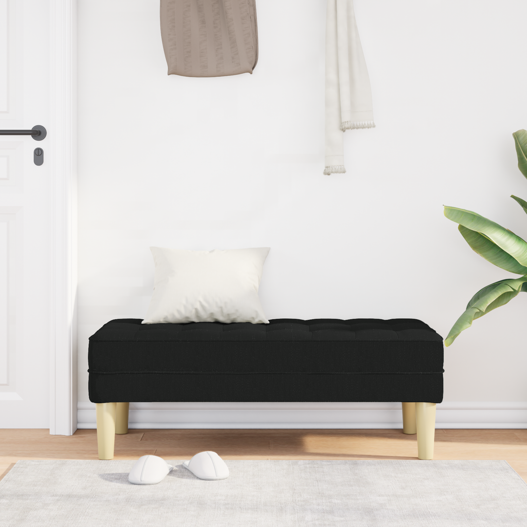 bænk med pude Sort 113 x 57 x 39 cm Stof