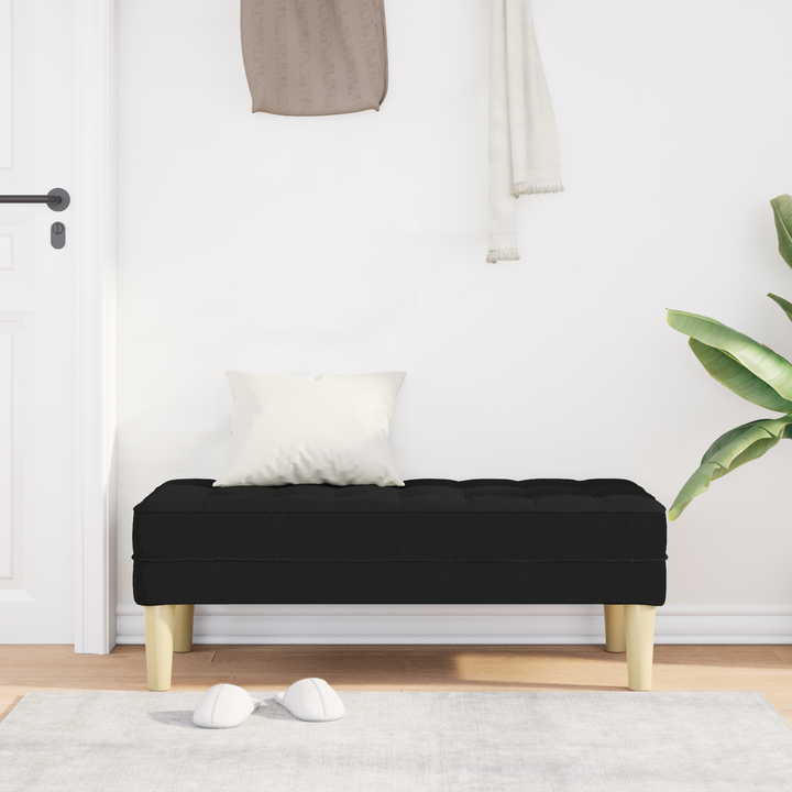 bænk med pude Sort 113 x 57 x 39 cm Stof