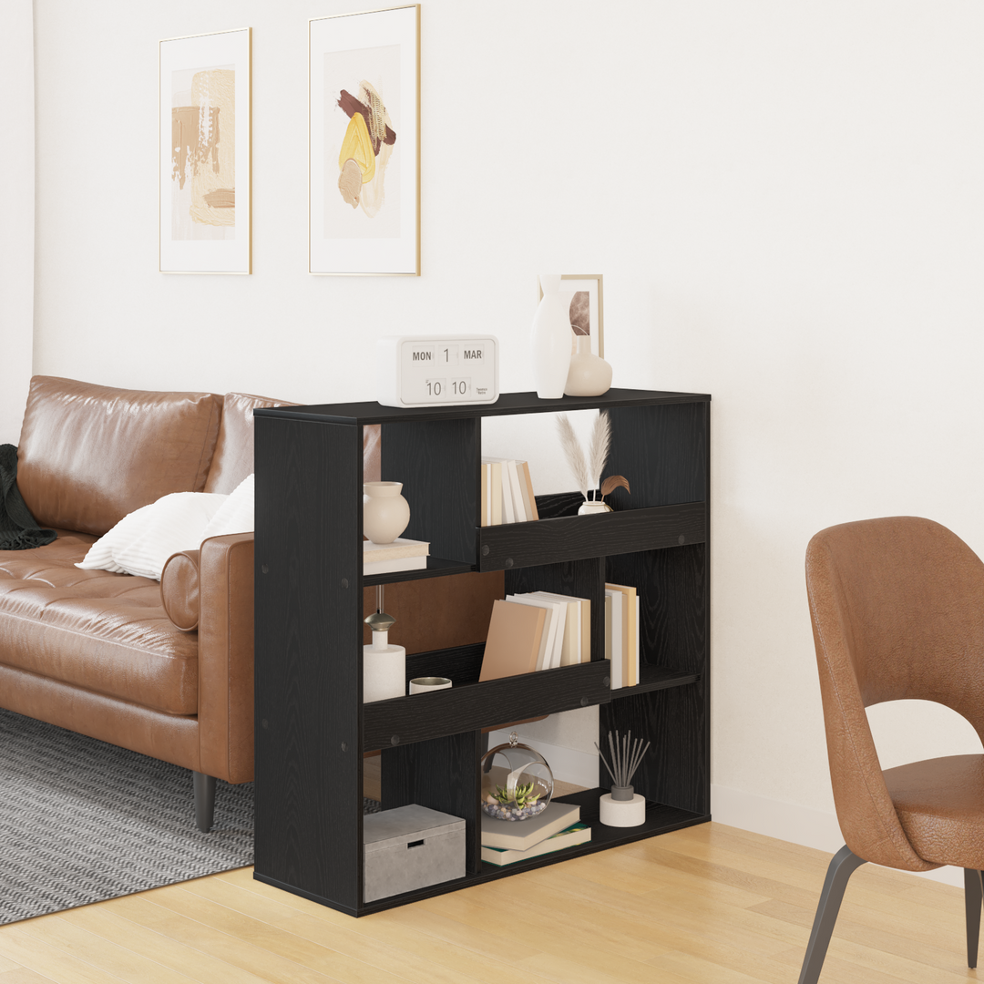 Boghylde Sort eg 100 x 33 x 94,5 cm Konstrueret træ