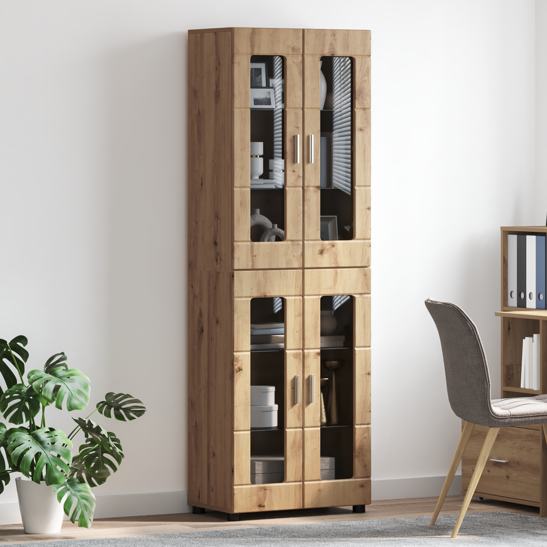 Highboard med hylde FLORIN Artisan Egetræ 60 x 35 x 182 cm