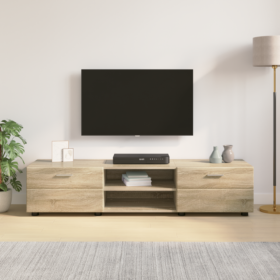 Træskab med skuffe Sonoma eg 150 x 39 x 30 cm Konstrueret træ