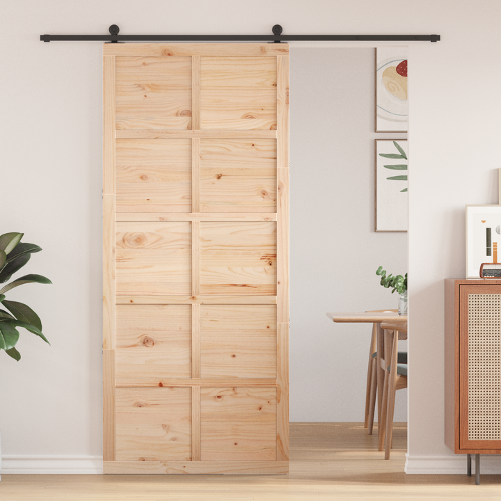 Ladedør Naturfarvet 90 x 2,5 x 208 cm Massivt fyrretræ