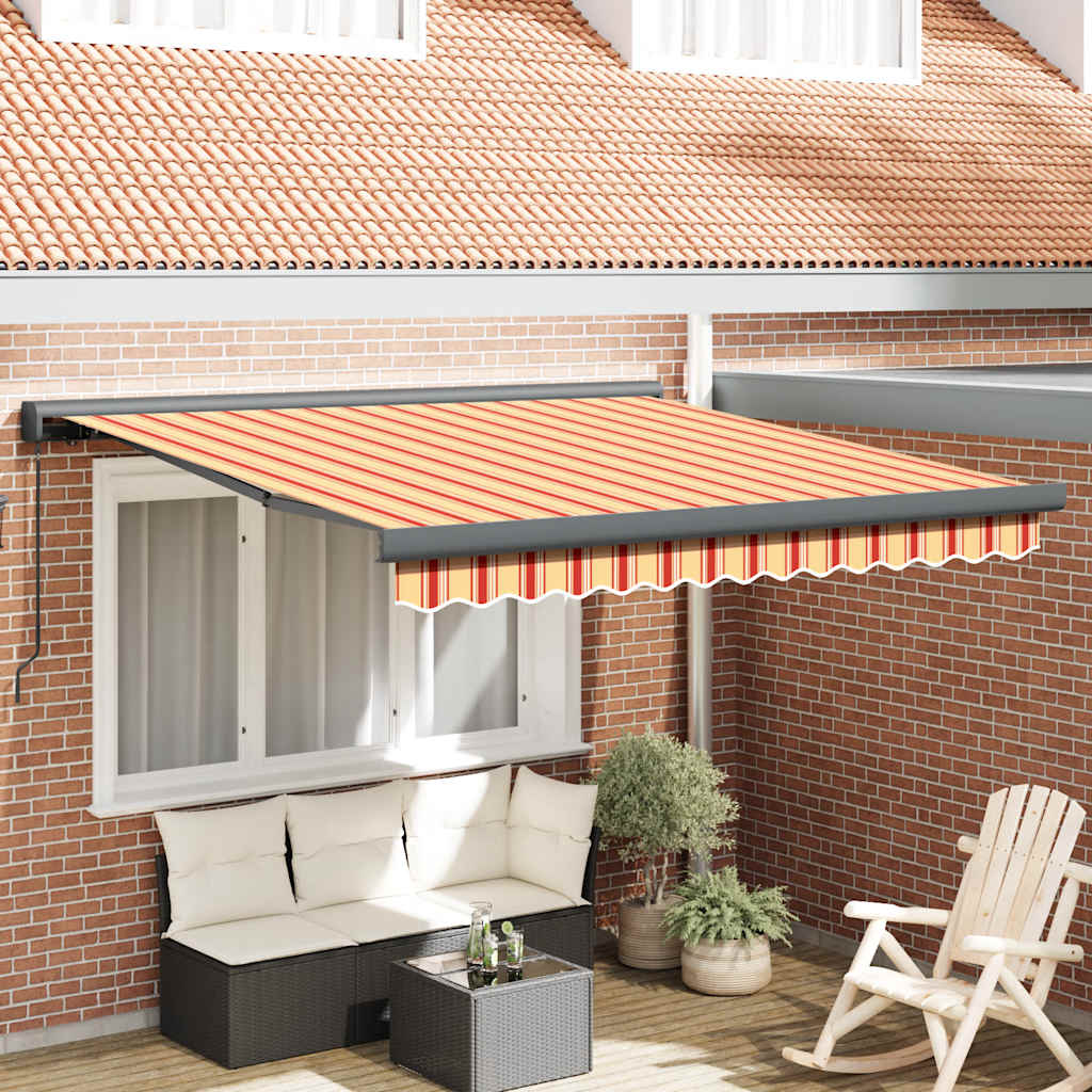 foldemarkise manuel betjening 3,5x2,5 m stof aluminium gul hvid