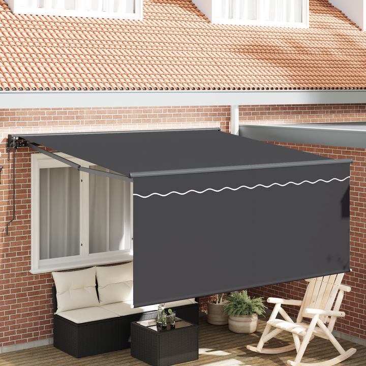 Utrækkelig Markise Antracit 300 x 250 cm Polyester og Aluminium
