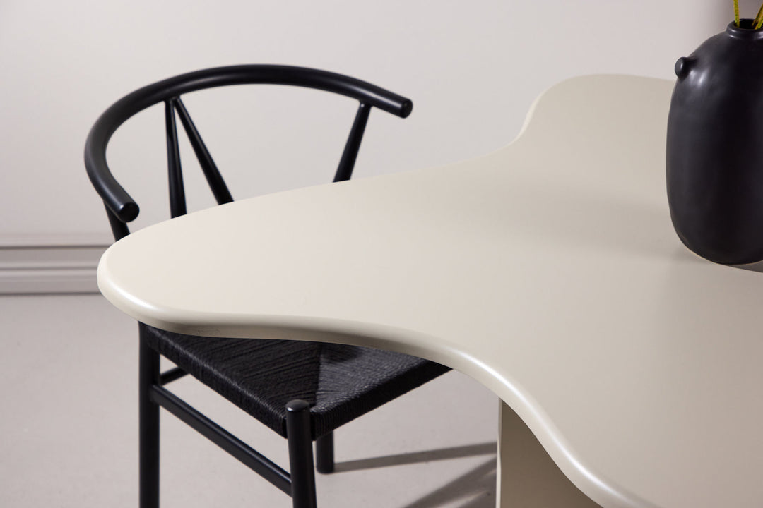 Vind Flower Dining Table 190x123x76 cm - MDF Beige Painting FSC 100%