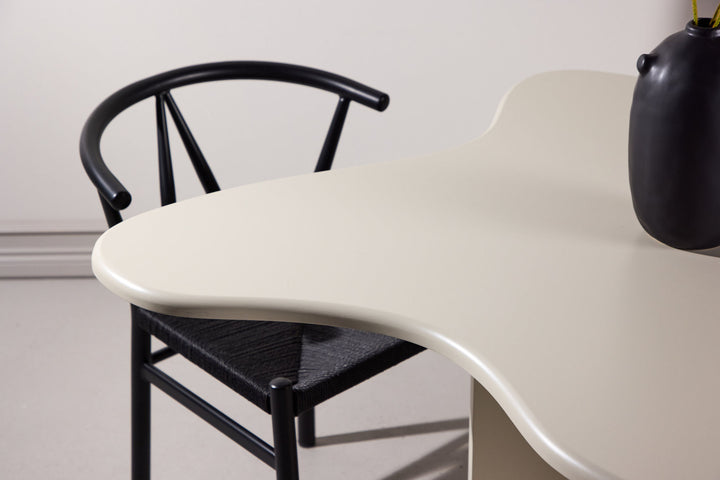 Vind Flower Dining Table 190x123x76 cm - MDF Beige Painting FSC 100%