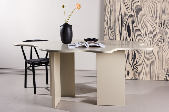 Vind Flower Dining Table 190x123x76 cm - MDF Beige Painting FSC 100%
