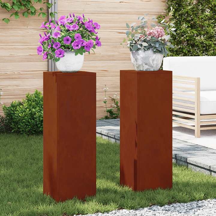 Planteholder 2 pcs Rusten 24 x 24 x 75 cm Cortenstål