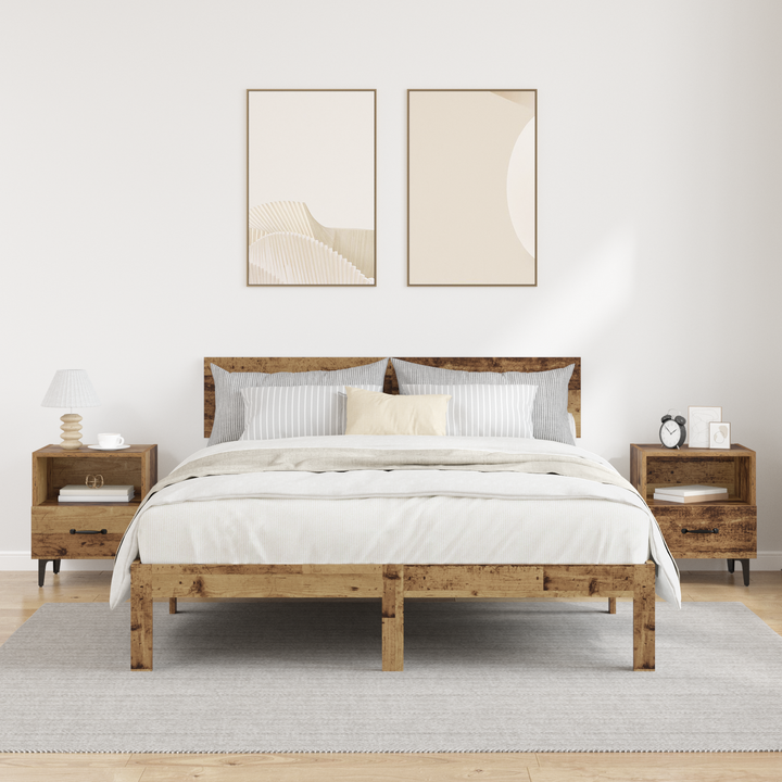 Natskab 2 pcs Gammelt træ 40 x 35 x 47,5 cm Konstrueret træ
