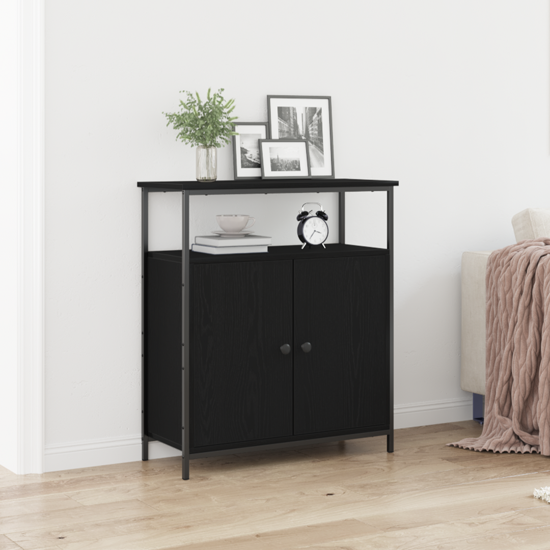 Sideboard Sort eg 70 x 30 x 80 cm Konstrueret træ
