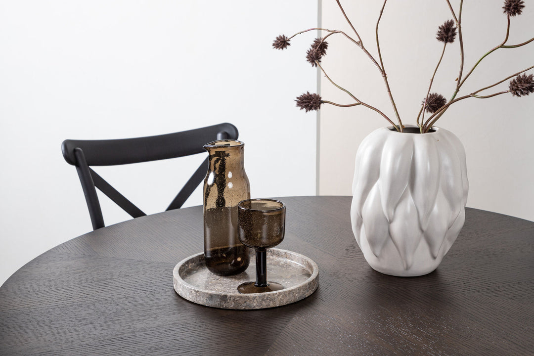 Venture Home Copenhagen Dining Table - Black / Mocca Veneer +Crosett Dining Chair - Matte Black / Matte Black Plastic _4