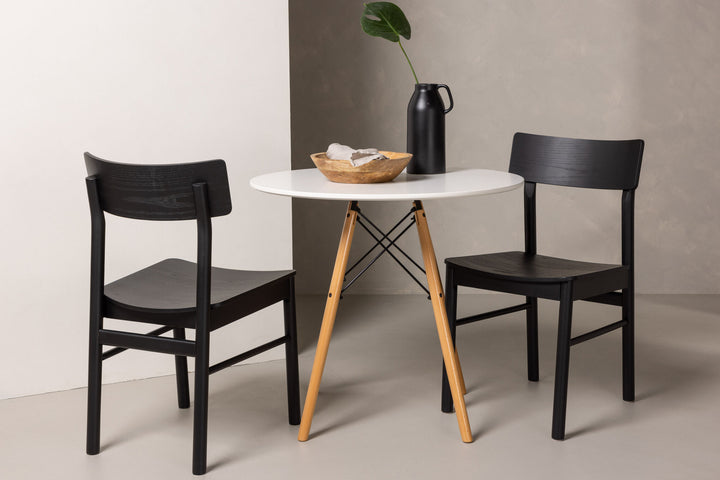 Venture Home Danburi Dining Table - Woodlook / Woodlook MDF +Montros Dining Chair - Natural / Natural Rubberwood _2