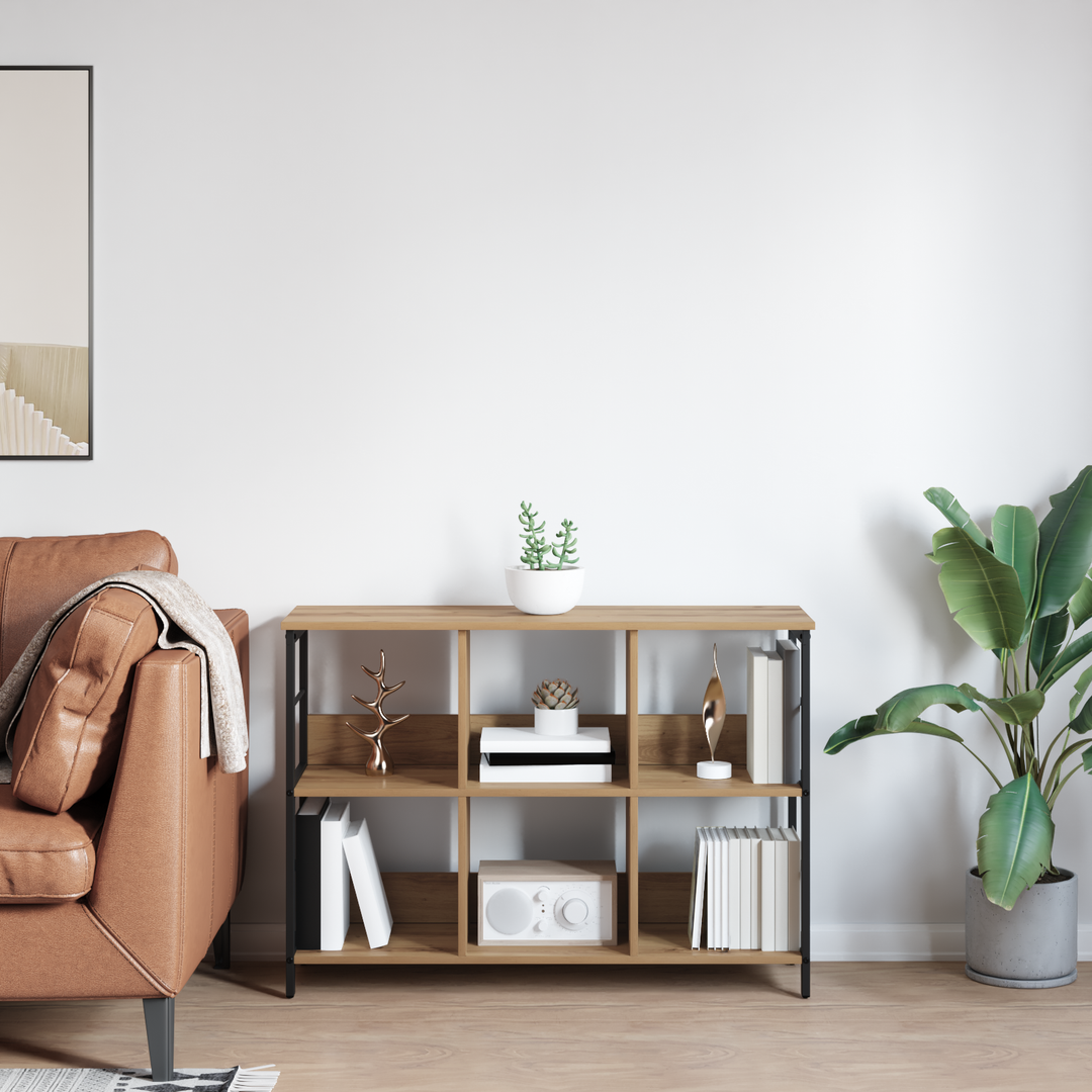 Bogreol Artisan Egetræ 102 x 32 x 72,5 cm Konstrueret træ