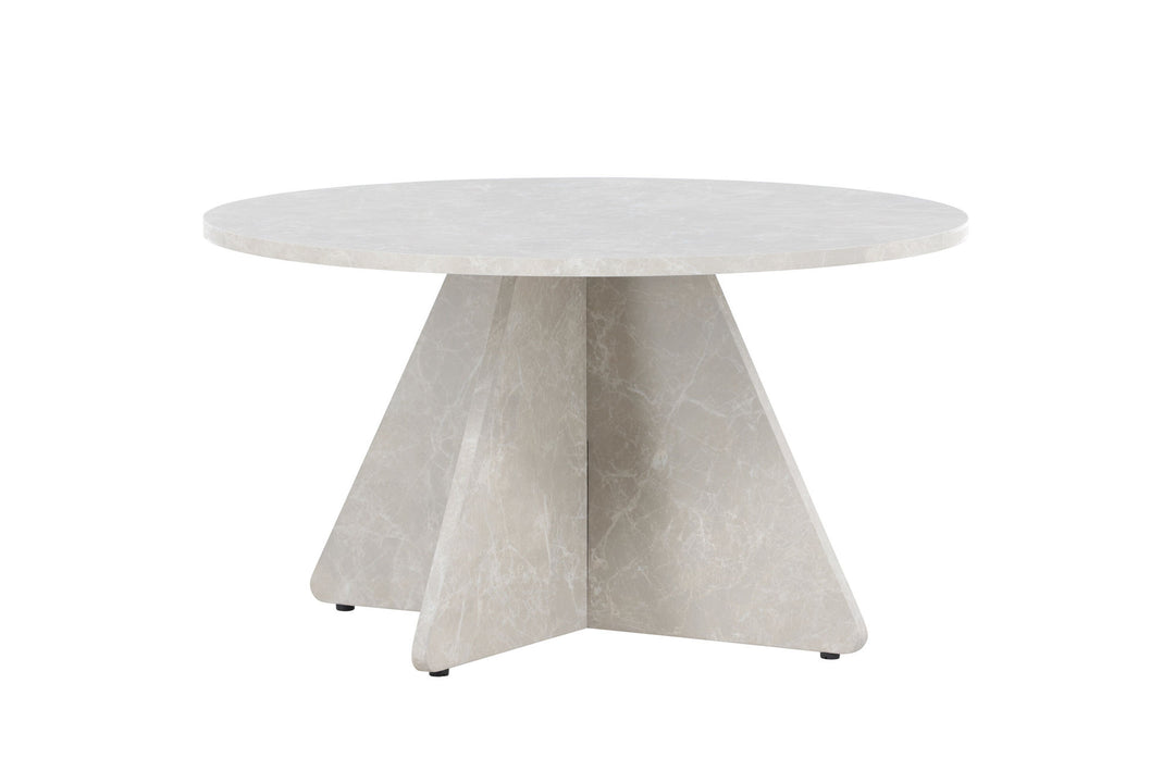 Venture Home Bootcut Sofa Table 45x80x80 cm - Beige Marblelook