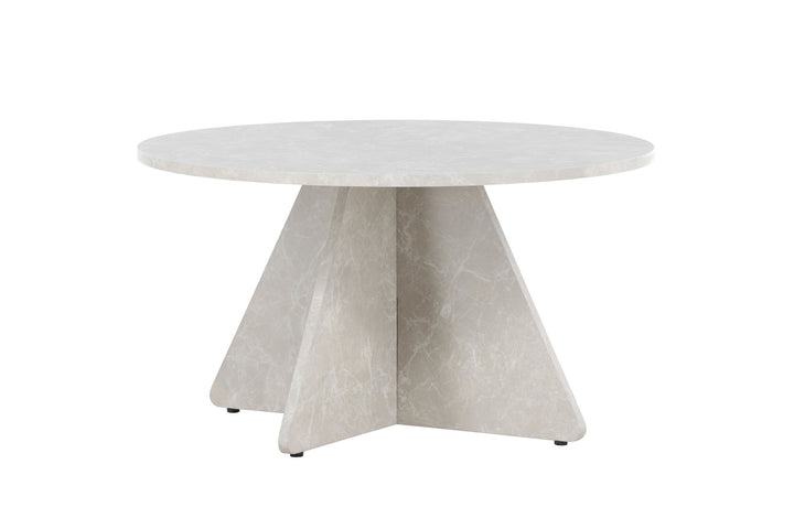Venture Home Bootcut Sofa Table 45x80x80 cm - Beige Marblelook