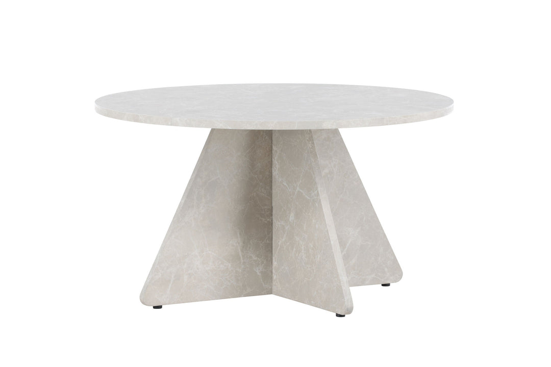 Venture Home Bootcut Sofa Table 45x80x80 cm - Beige Marblelook