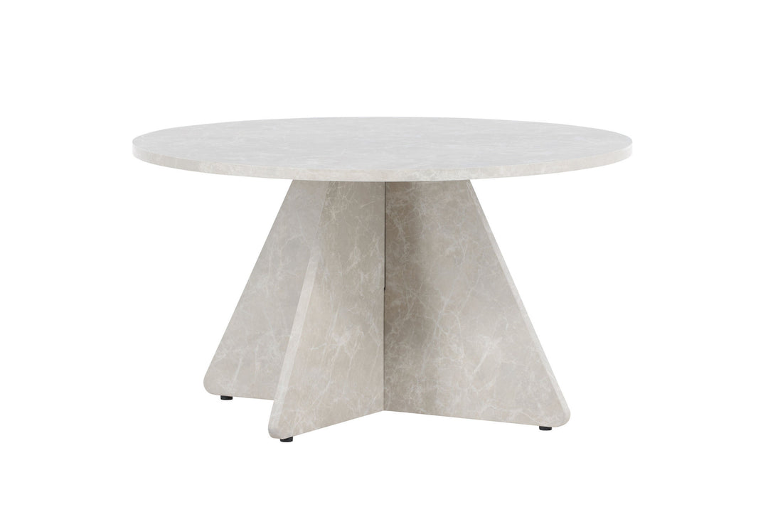 Venture Home Bootcut Sofa Table 45x80x80 cm - Beige Marblelook