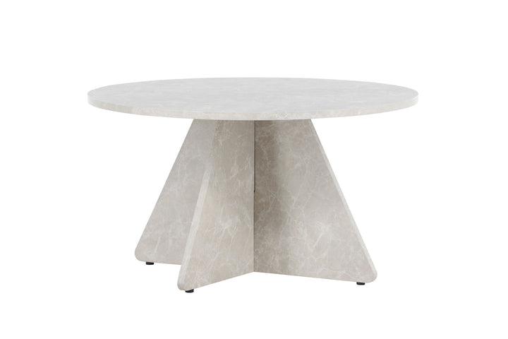 Venture Home Bootcut Sofa Table 45x80x80 cm - Beige Marblelook