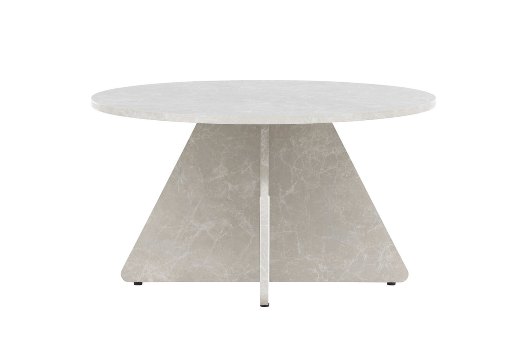 Venture Home Bootcut Sofa Table 45x80x80 cm - Beige Marblelook