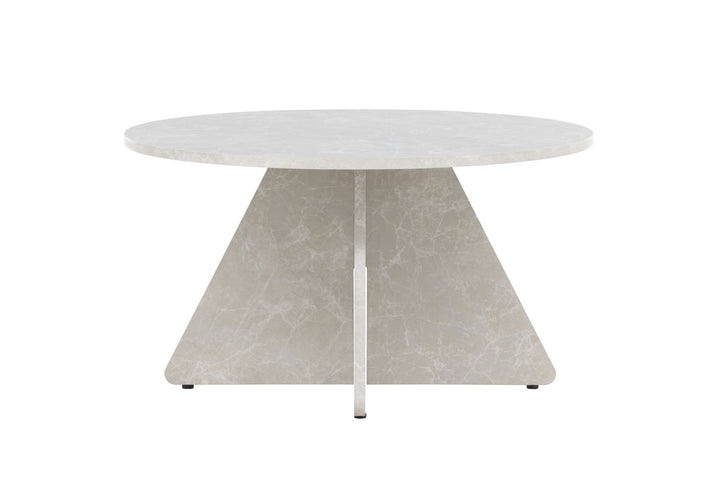 Venture Home Bootcut Sofa Table 45x80x80 cm - Beige Marblelook