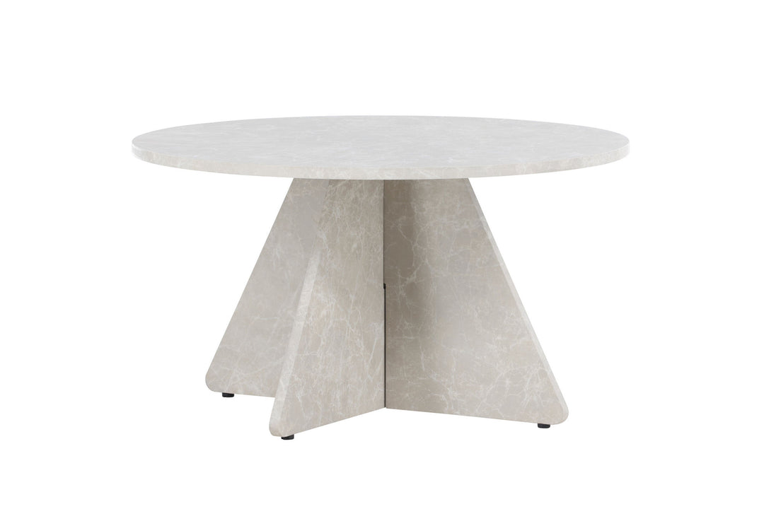 Venture Home Bootcut Sofa Table 45x80x80 cm - Beige Marblelook