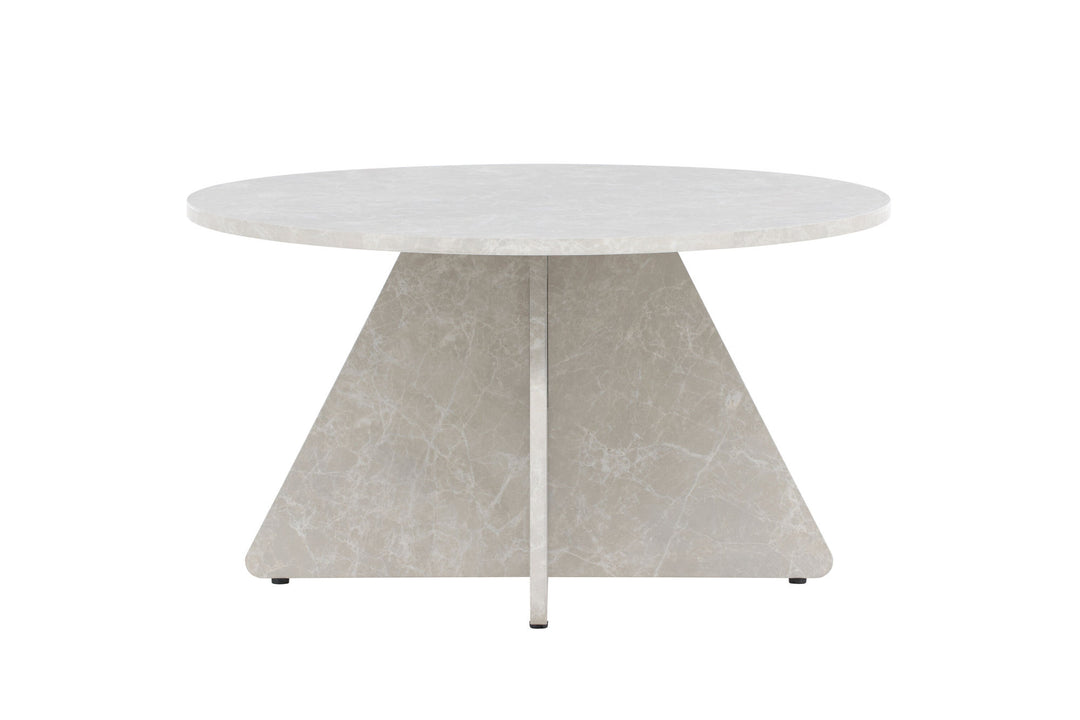 Venture Home Bootcut Sofa Table 45x80x80 cm - Beige Marblelook