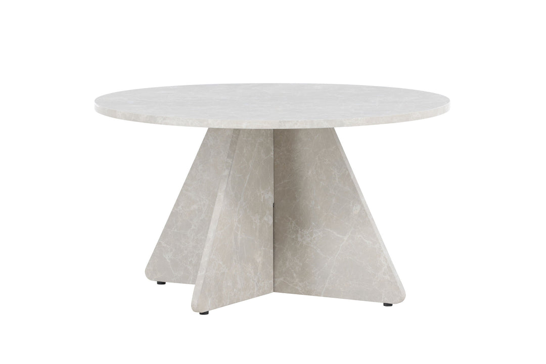 Venture Home Bootcut Sofa Table 45x80x80 cm - Beige Marblelook