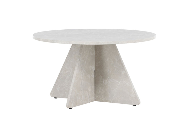 Venture Home Bootcut Sofa Table 45x80x80 cm - Beige Marblelook