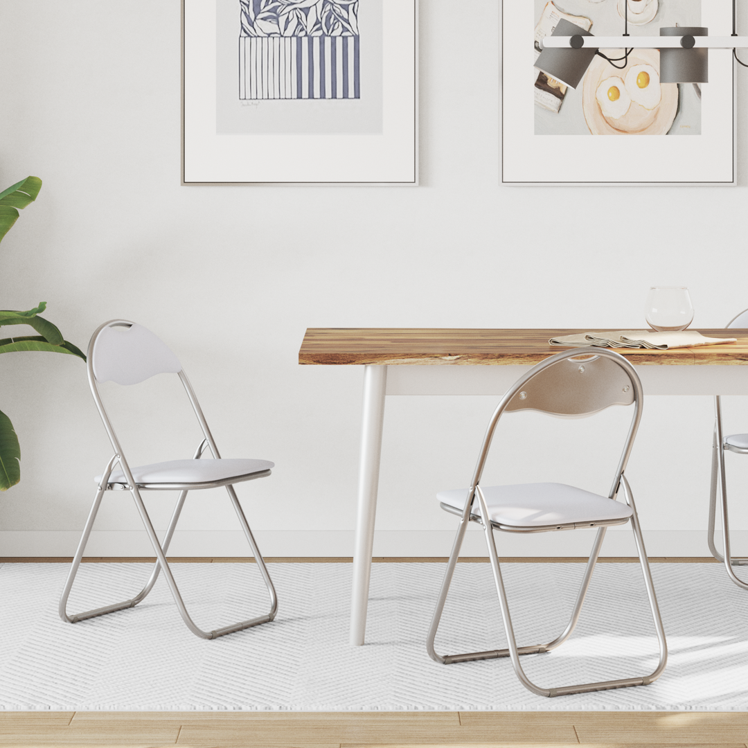 Sammenklappelig stol 2 pcs Hvid og Grå 48 x 43,5 x 81 cm