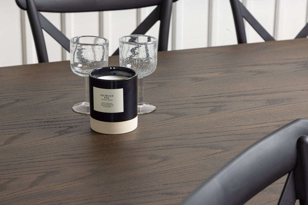 Venture Home Stone oval Dining Table - Black / Mocca Veneer +Crosett Dining Chair - Matte Black / Matte Black Plastic _4