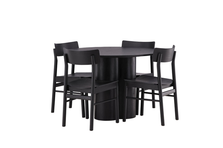 Venture Home OliviaDiningTable-Black/BlackVeneer+MontrosDiningChair-Natural/NaturalRubberwood_4