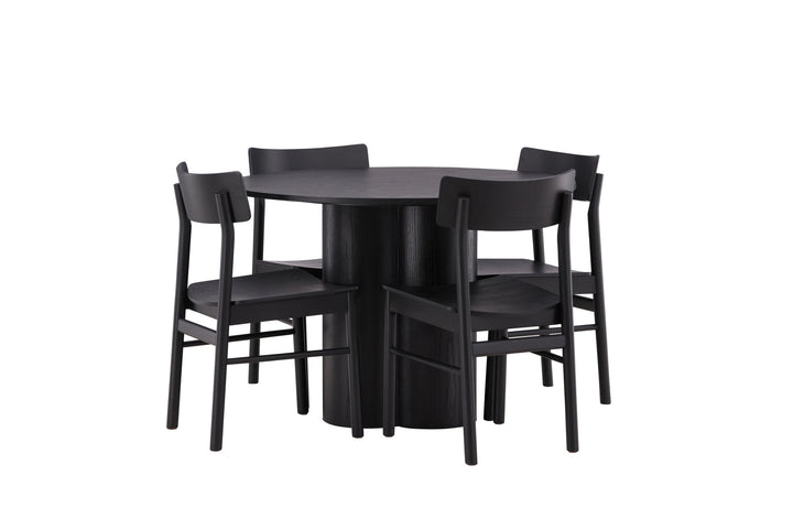 Venture Home OliviaDiningTable-Black/BlackVeneer+MontrosDiningChair-Natural/NaturalRubberwood_4