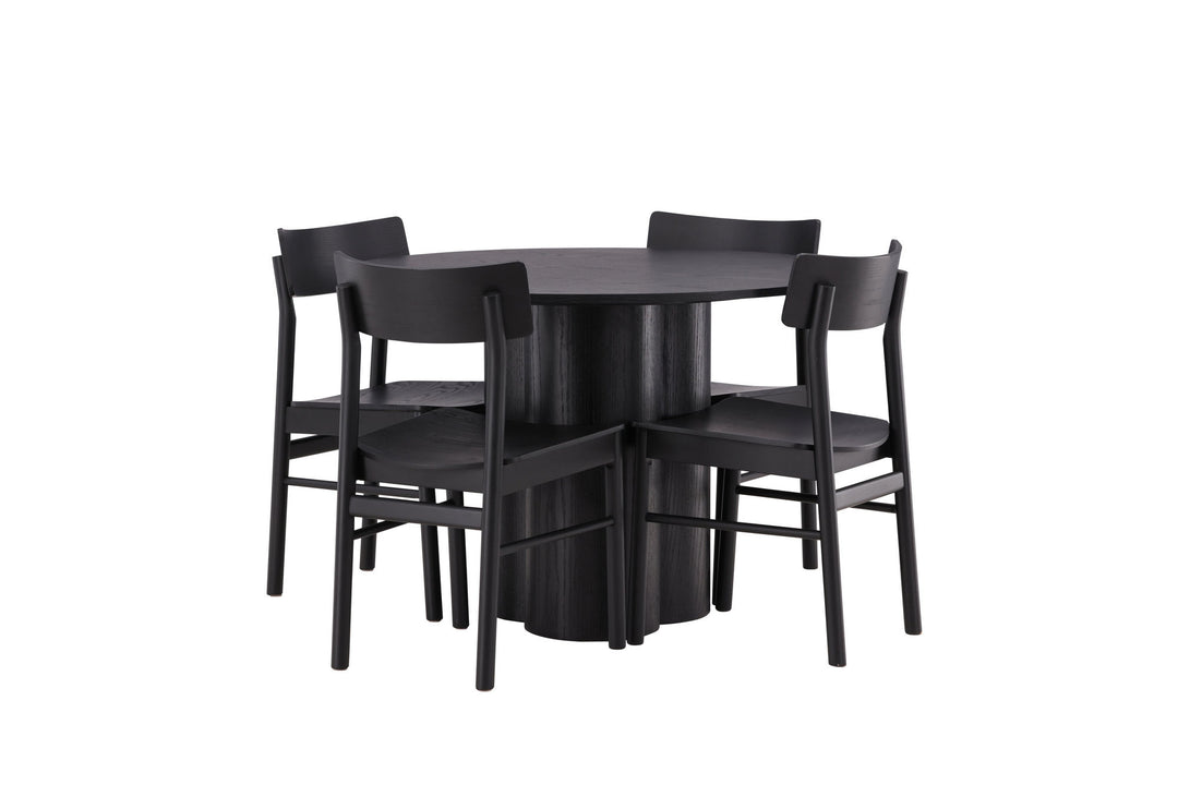 Venture Home OliviaDiningTable-Black/BlackVeneer+MontrosDiningChair-Natural/NaturalRubberwood_4