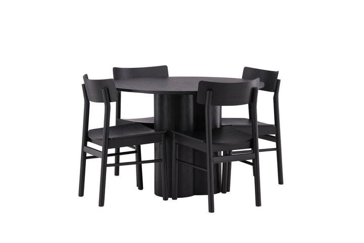 Venture Home OliviaDiningTable-Black/BlackVeneer+MontrosDiningChair-Natural/NaturalRubberwood_4