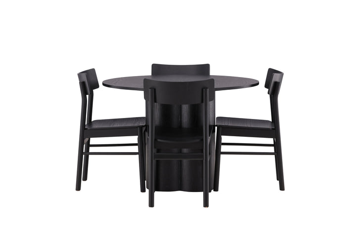 Venture Home OliviaDiningTable-Black/BlackVeneer+MontrosDiningChair-Natural/NaturalRubberwood_4