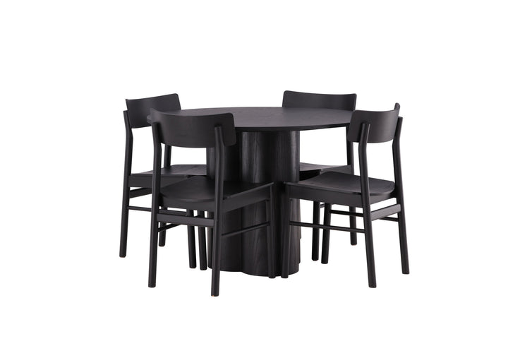 Venture Home OliviaDiningTable-Black/BlackVeneer+MontrosDiningChair-Natural/NaturalRubberwood_4