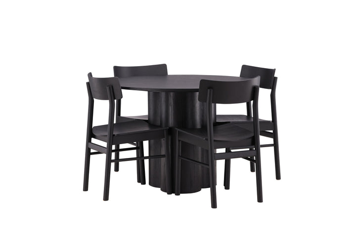 Venture Home OliviaDiningTable-Black/BlackVeneer+MontrosDiningChair-Natural/NaturalRubberwood_4
