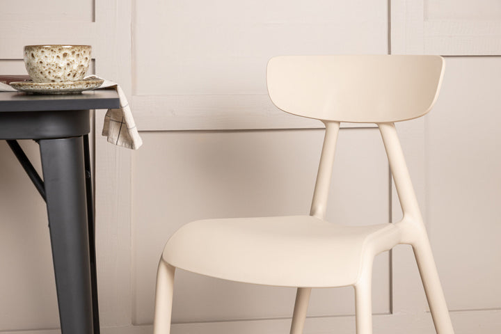 Venture Home Tempe Dining Table - Black / Black MDF +Ursholmen Dining Chair - Nature/beige Polypropylene _2