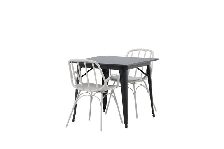 Venture Home Tempe Dining Table - Black / Black MDF +Dyrön Dining Chair - Greige Polypropylene _2