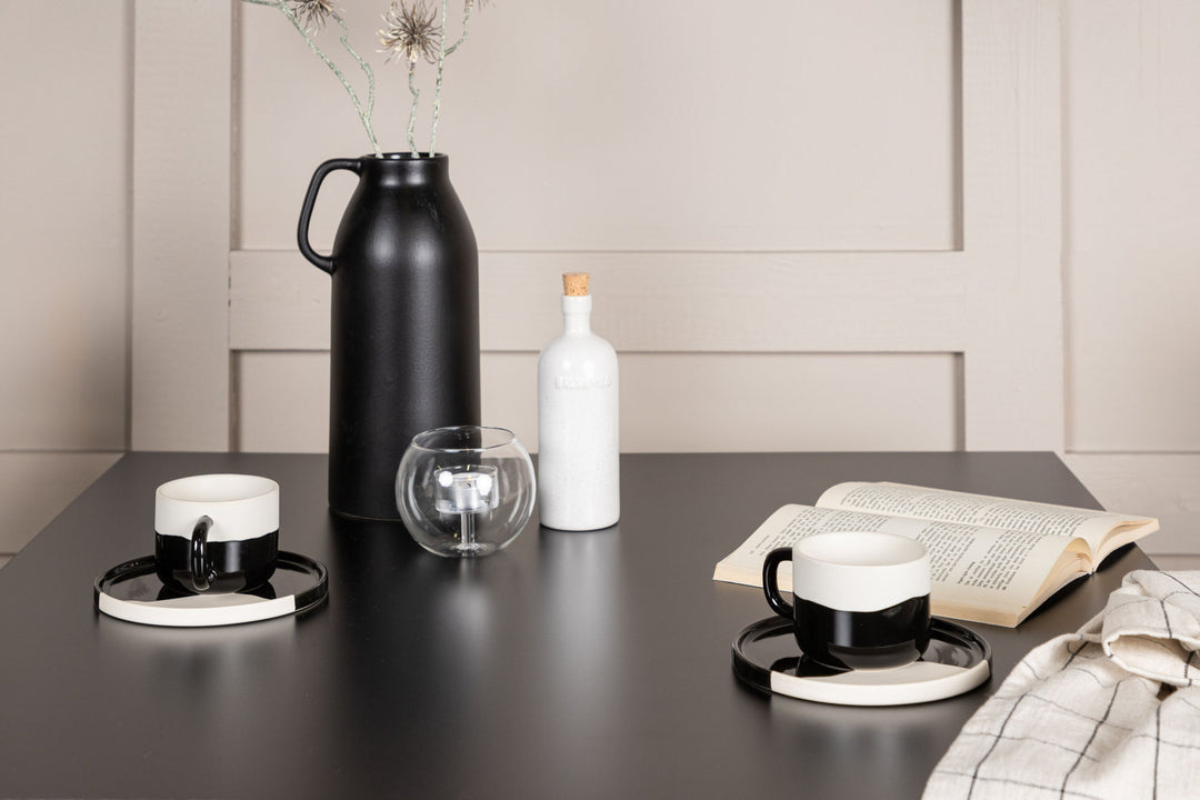 Venture Home Tempe Dining Table - Black / Black MDF +Crosett Dining Chair - Matte Black / Matte Black Plastic _2