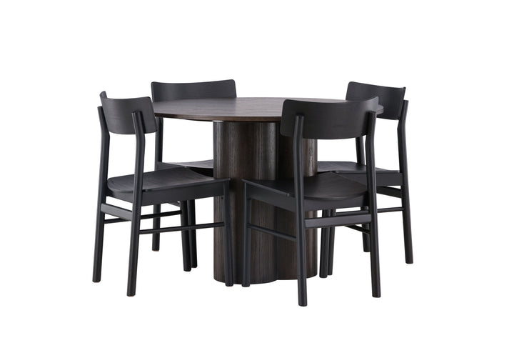 Venture Home Olivia Dining Table - Mocca / Mocca Veneer +Montros Dining Chair - Natural / Natural Rubberwood _4