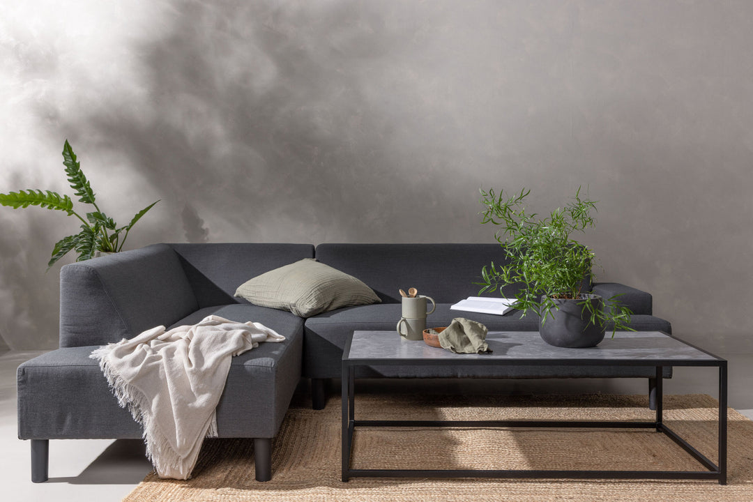 Venture Home Mecka Corner Sofa set with table / Dark Grey