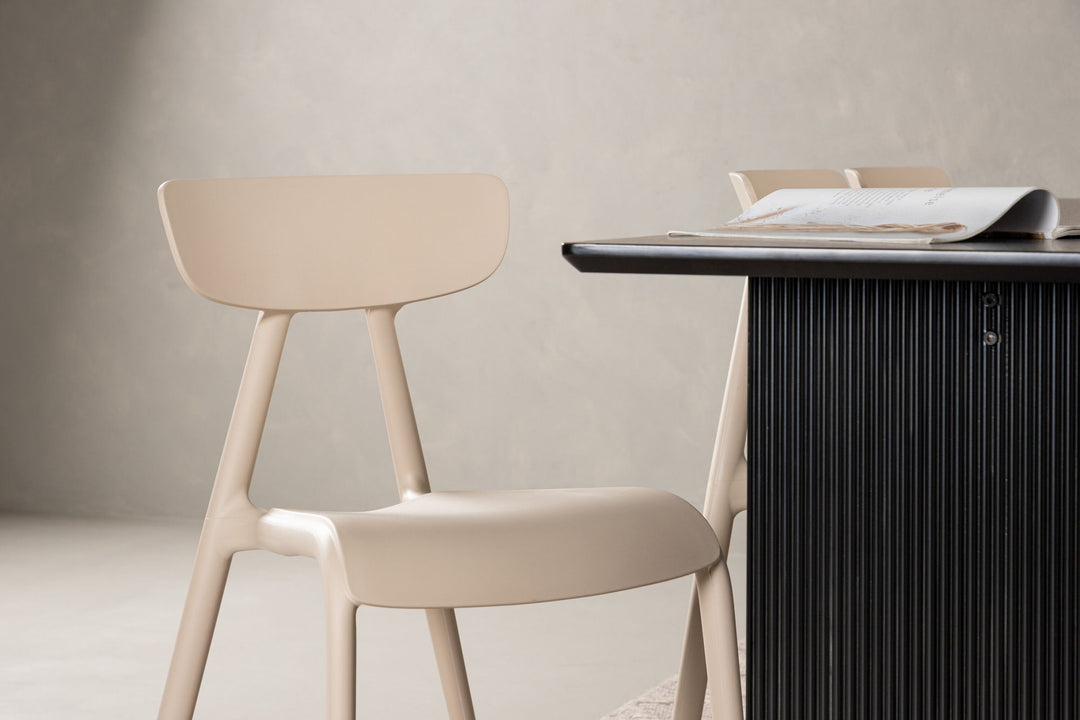 Venture Home Vail Dining Table - Black / Smoked Black MDF +Ursholmen Dining Chair - Nature/beige Polypropylene _6