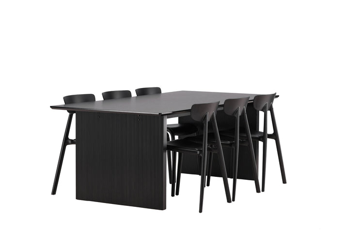 Venture Home Vail Dining Table - Black / Smoked Black MDF +Ursholmen Dining Chair - Black Polypropylene _6