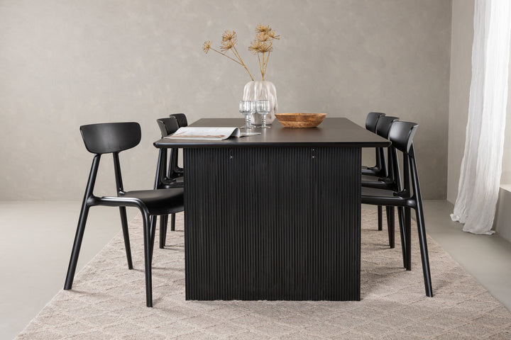 Venture Home Vail Dining Table - Black / Smoked Black MDF +Ursholmen Dining Chair - Black Polypropylene _6